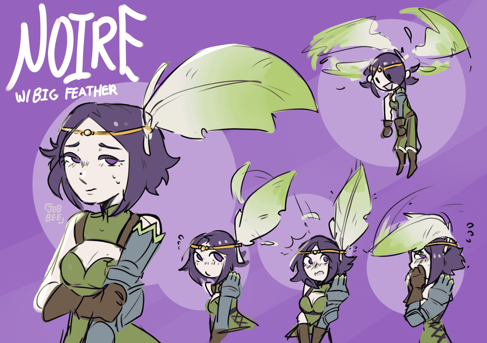 Noire and a BIG FEATHER