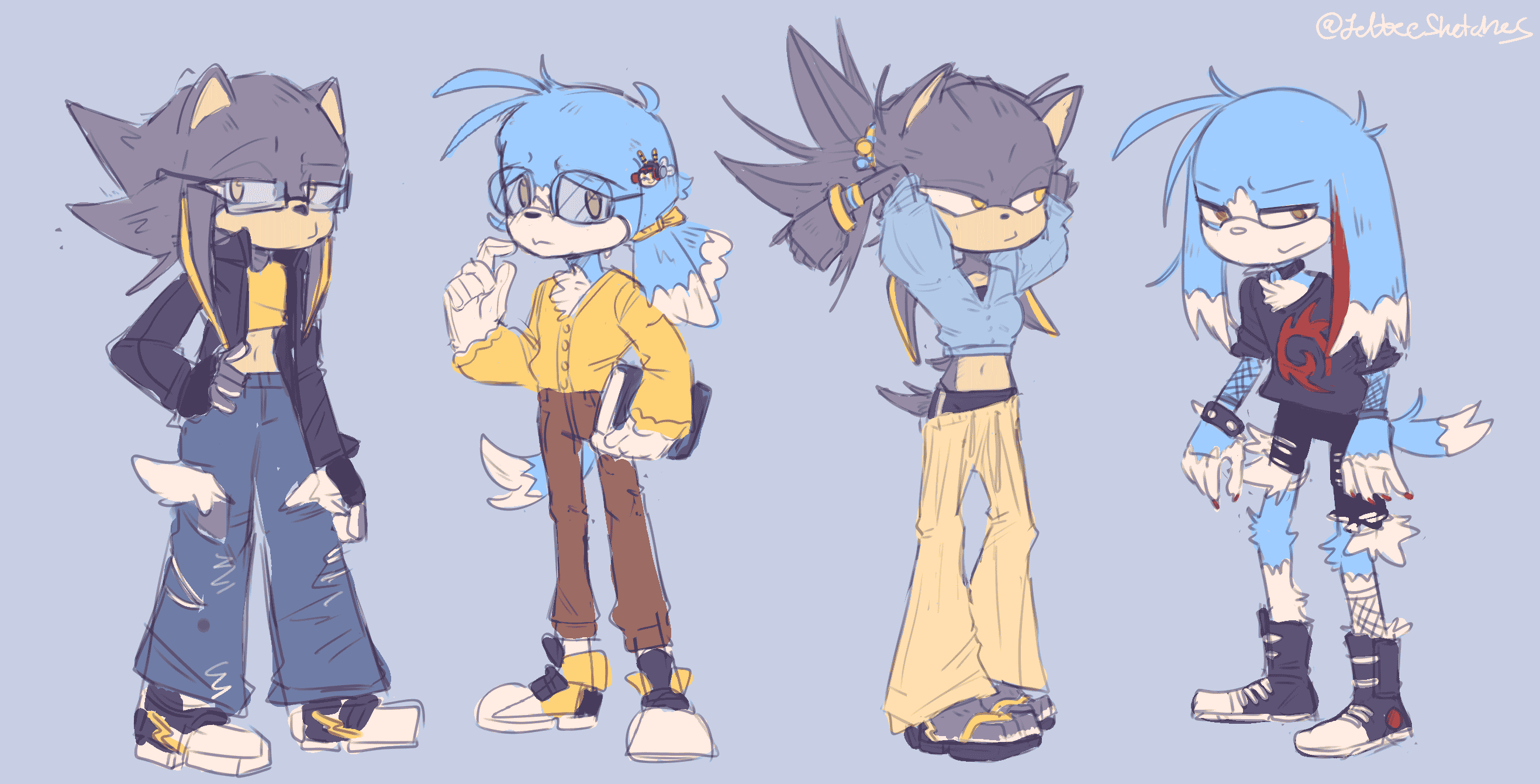 My Sonic OCs in some outfits!!